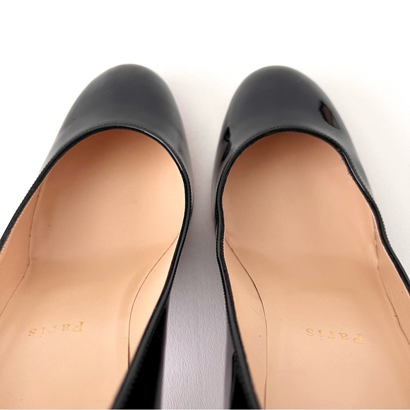 New CHRISTIAN LOUBOUTIN || Miss Sab Black Patent
Leather Block Heel Pumps EU 38 - Picture 9 of 15